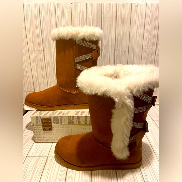 Juicy Couture Kaori chestnut brn Microsuede boots women’s size 7.5 New With Tsgs - Picture 8 of 8